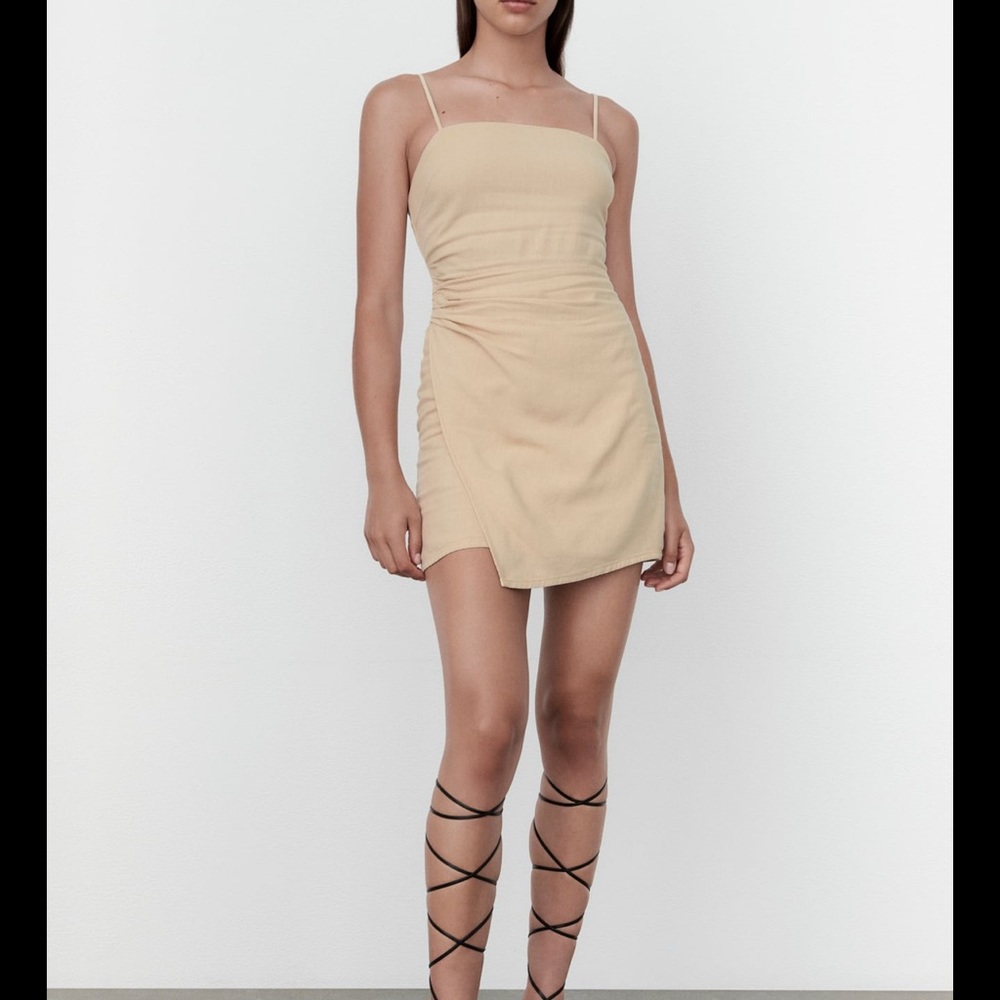 Drapped mini dress beige ref: 7903939 7903/939